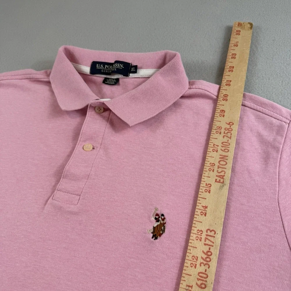 U.S. Polo Assn Polo Shirt Men's XL Pink Short Sleeve‎ Double Pony Logo Classic